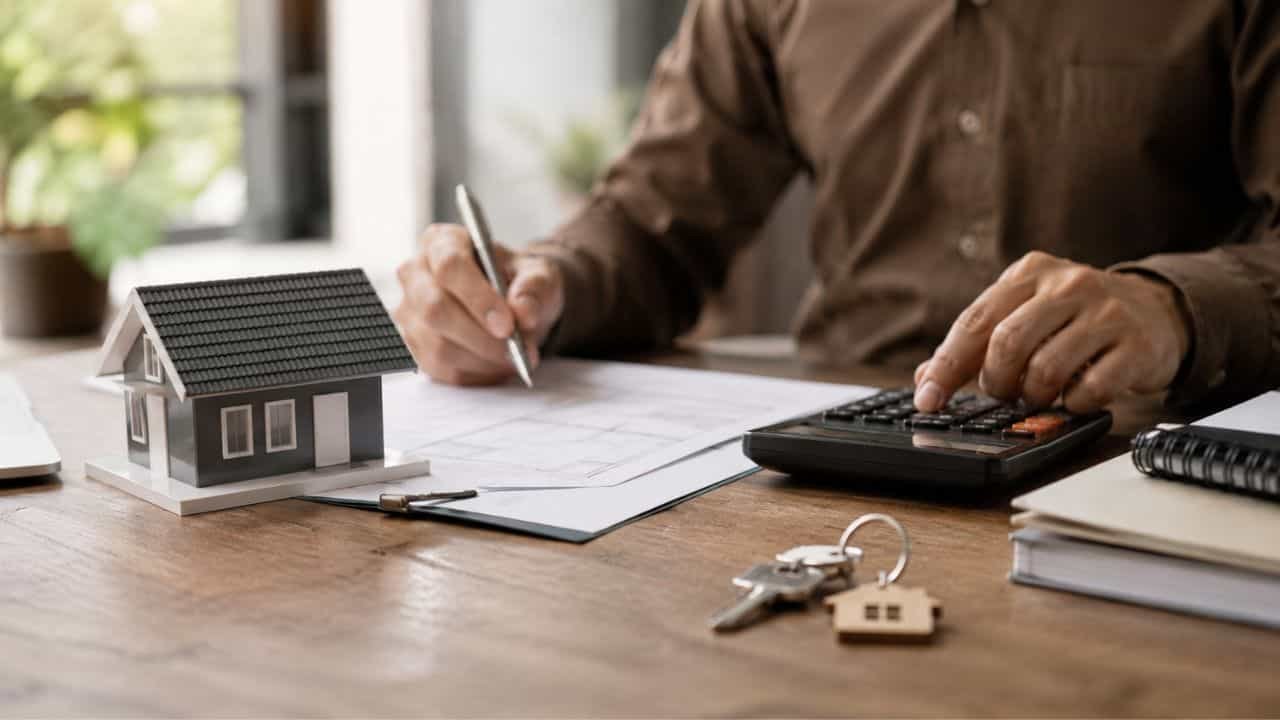 Persona revisando el costo de vender una casa con una inmobiliaria