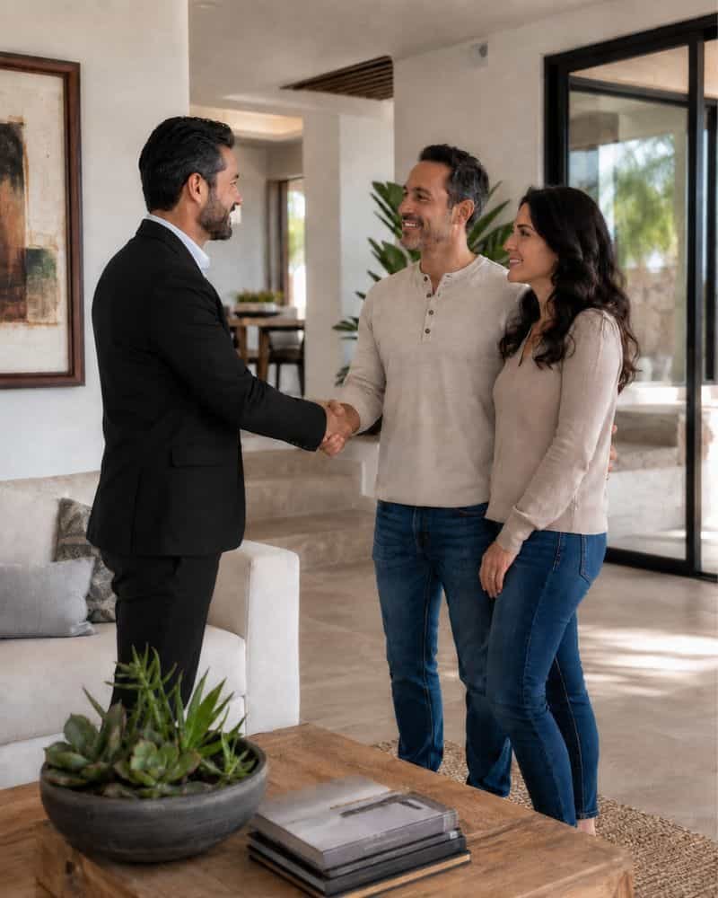 Asesor inmobiliario de Century 21 KIU atiende a un propietario en el Estado de México